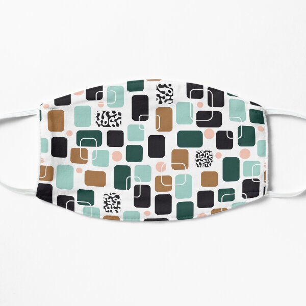 rectangles in green, bronze and black Mask