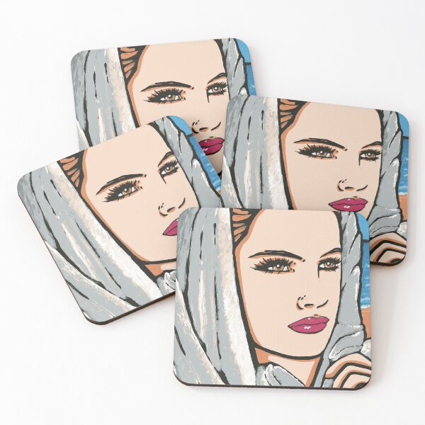 Item preview, Woman with scarf POP art Comic designed and sold by Cristina Galvez Viana.