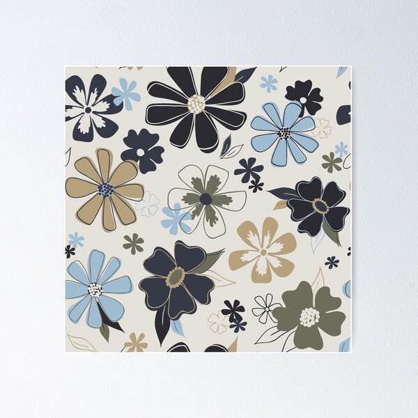 Item preview, Blue Outline Floral designed and sold by StudioPosies.