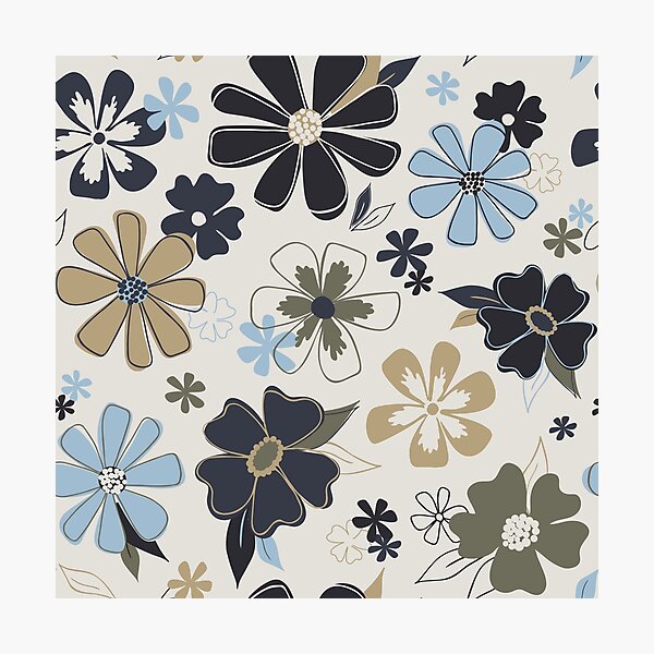 Item preview, Blue Outline Floral designed and sold by StudioPosies.