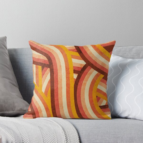 Item preview, Vintage Orange 70's Style Rainbow Stripes designed and sold by itsjensworld.