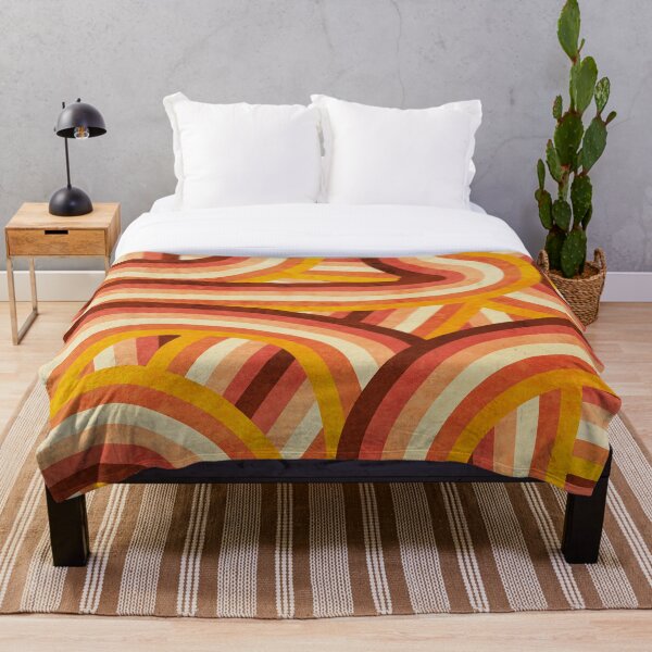 Rayures arc-en-ciel style années 70 Vintage orange Plaid