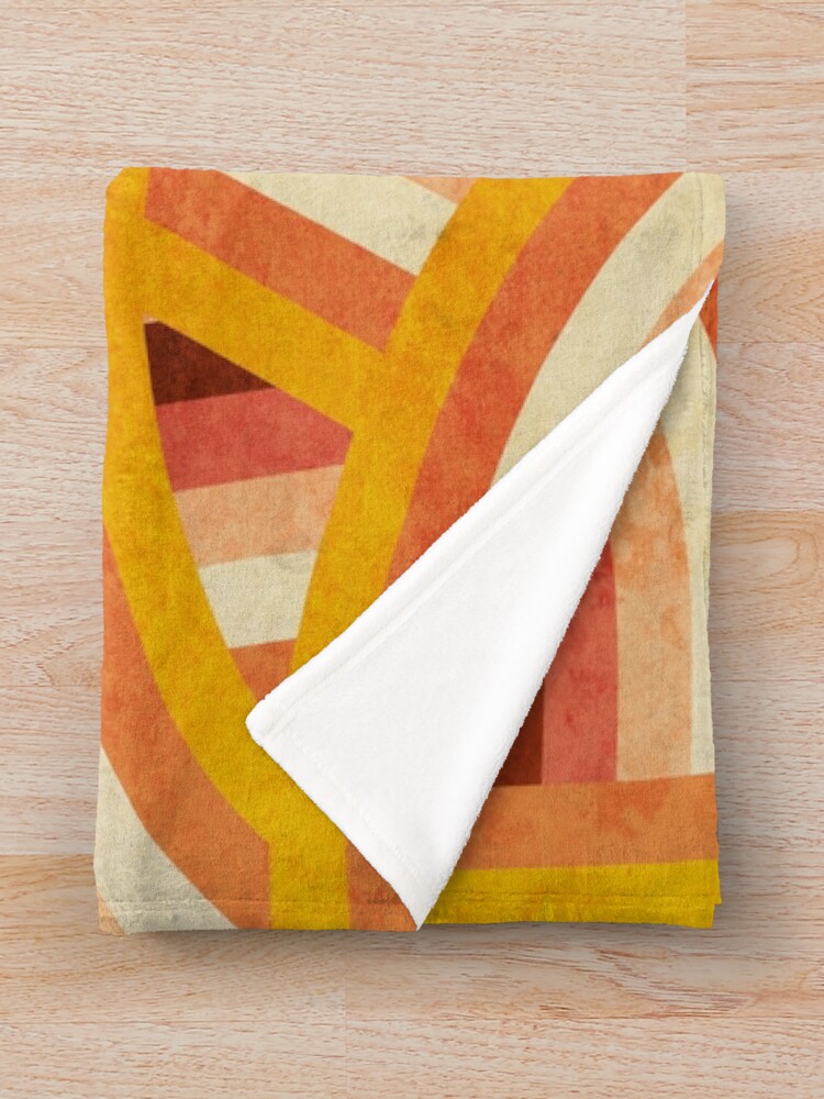 Alternate view of Vintage Orange 70's Style Rainbow Stripes Throw Blanket