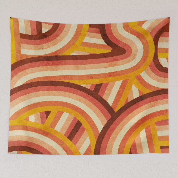 Item preview, Vintage Orange 70's Style Rainbow Stripes designed and sold by itsjensworld.
