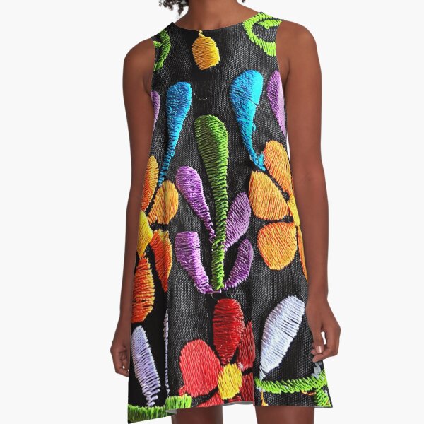 Mexican Flowers A-Line Dress