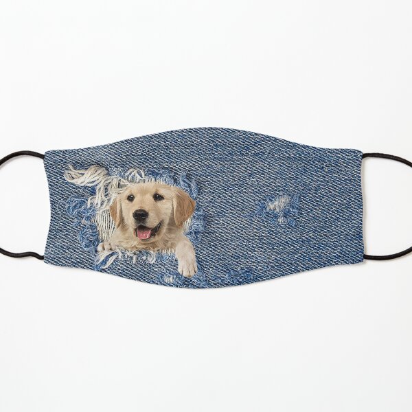 Golden Retriever in Denim Kids Mask