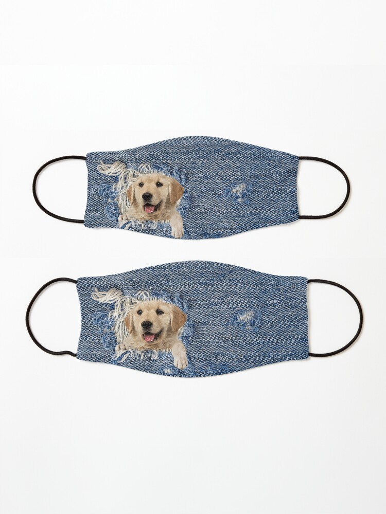 Alternate view of Golden Retriever in Denim Mask