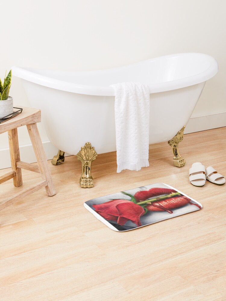 Thumbnail 2 of 6, Bath Mat, BLOOD ROSE designed and sold by gadgetworld.