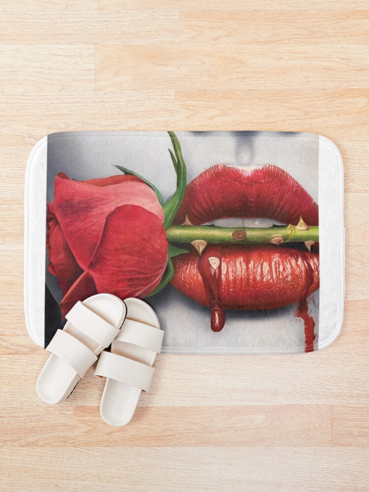 Thumbnail 1 of 6, Bath Mat, BLOOD ROSE designed and sold by gadgetworld.