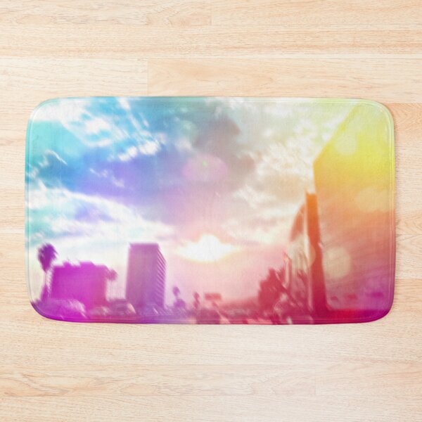 Item preview, blue cloudy sky on the road with colorful bokeh light abstract designed and sold by Mrvell.