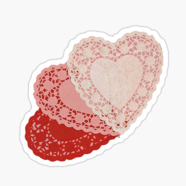 heart doilies Sticker
