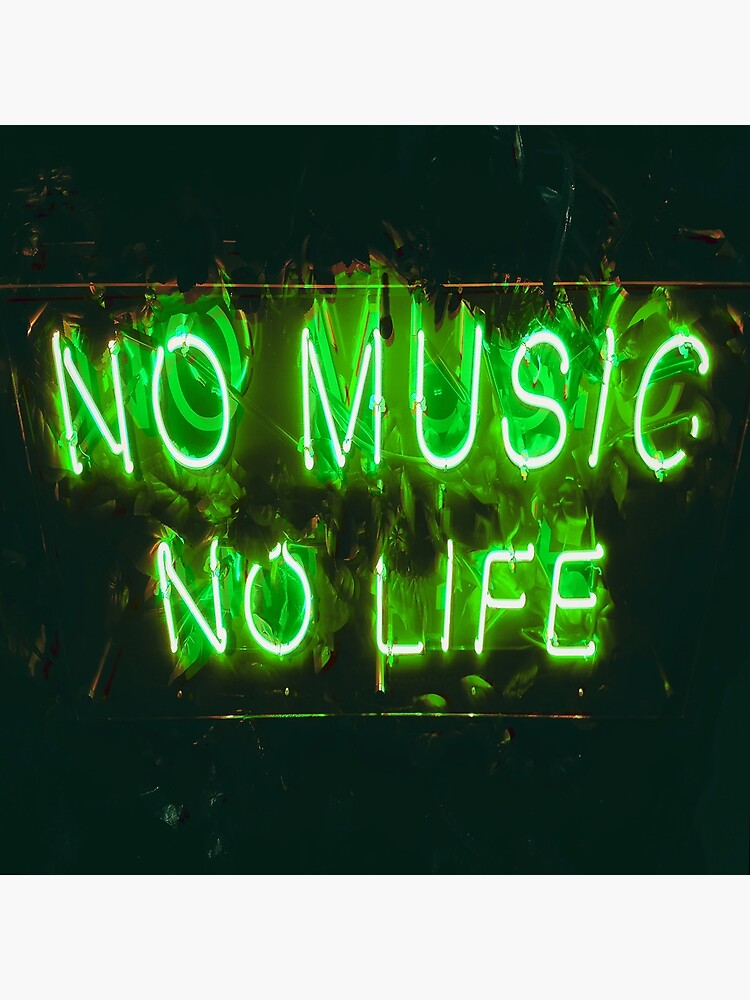 Music Is Life Green Neon Sign 2020 Postcard By Chrisstreet Redbubble
