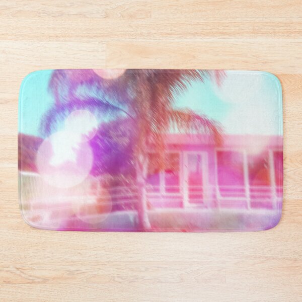 Item preview, palm tree in the city with colorful bokeh light abstract  designed and sold by Mrvell.