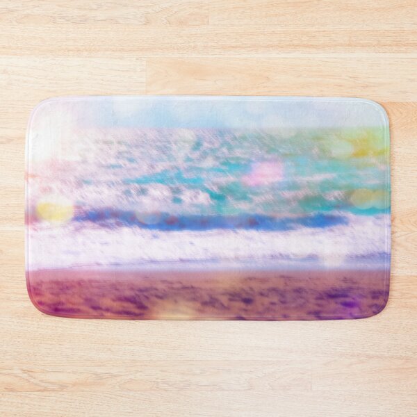 Item preview, sandy beach with blue wave and summer light bokeh background designed and sold by Mrvell.