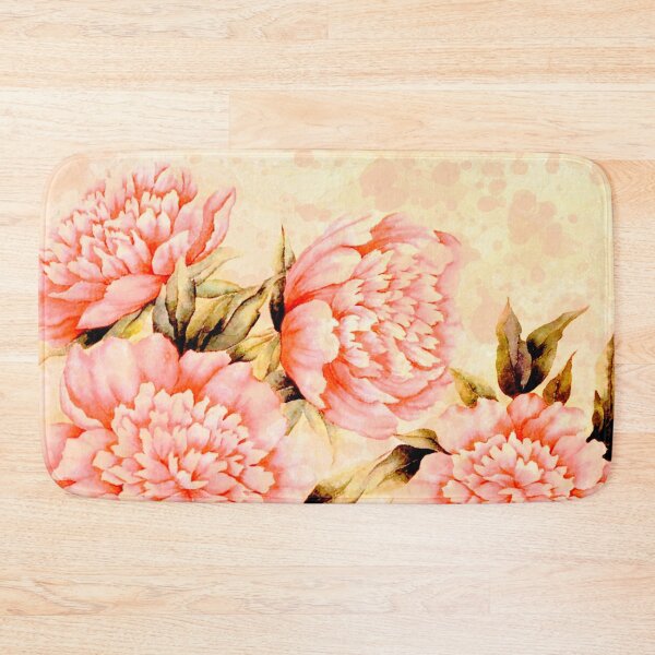 Item preview, peonies on cream background designed and sold by clemfloral.