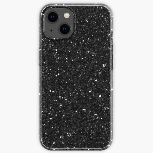 Black Glitter Print iPhone Soft Case