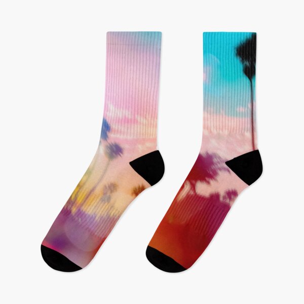 Item preview, palm tree with sunset sky and light bokeh abstract background designed and sold by Mrvell.