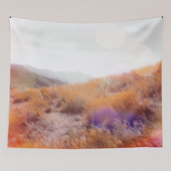Item preview, yellow flower field on the mountain with summer light bokeh abstract designed and sold by Mrvell.