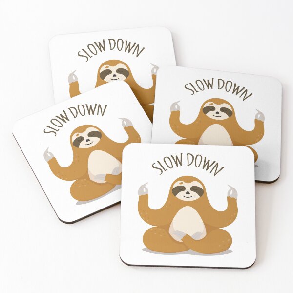 Item preview, Sloth in Lotus Yoga Pose "Slow Down" designed and sold by heartlocked.