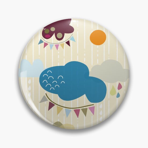 Item preview, Colorful rain clouds with bunting designed and sold by colorofmagic.