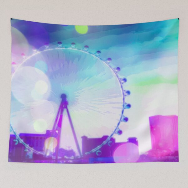 Item preview, ferris wheel in the city at Las Vegas, USA with the night light bokeh designed and sold by Mrvell.