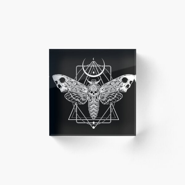 Surreal Death Moth Acrylic Block