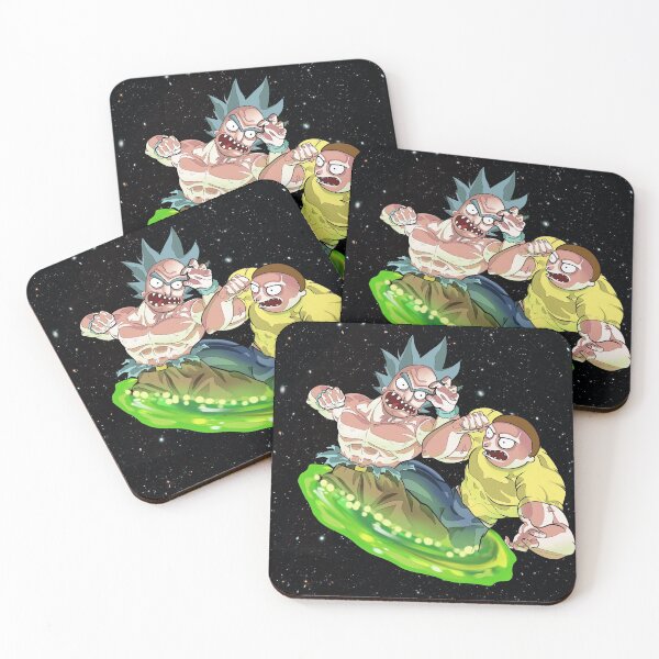Crossover rick and morthy/ dragon ball Coasters (Set of 4)