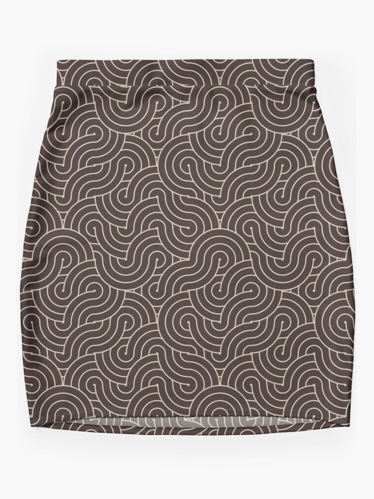 Thumbnail 3 of 4, Mini Skirt, SWIRL / Coffee designed and sold by Daniel Coulmann.