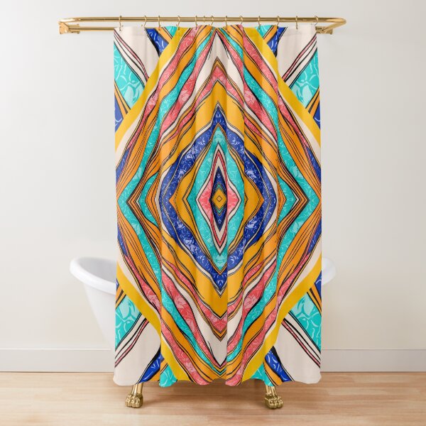 Bright Color Pattern Print Design Shower Curtain