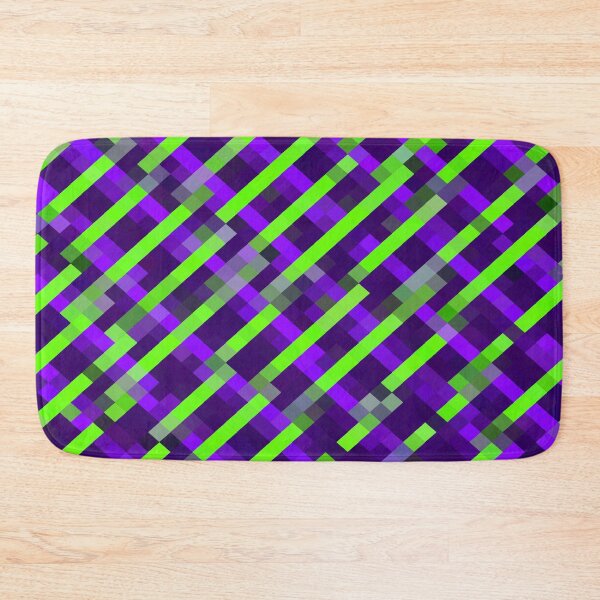 Item preview, geometric pixel square pattern abstract background in purple green designed and sold by Mrvell.