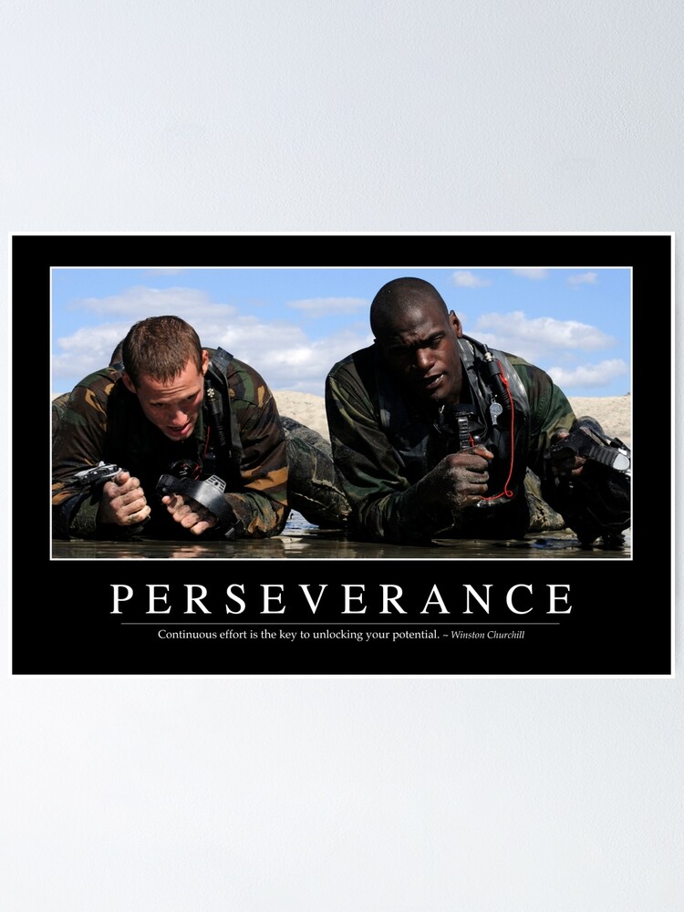 Poster Perseverance Citation Inspirante Et Affiche De Motivation Par Stocktrekimages Redbubble