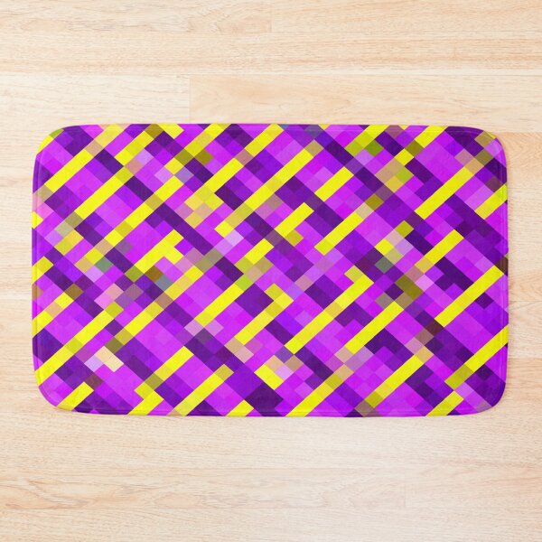 Item preview, geometric pixel square pattern abstract background in pink purple yellow designed and sold by Mrvell.