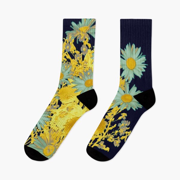 Item preview, marguerites bleues et or/blue daisies and gold designed and sold by clemfloral.