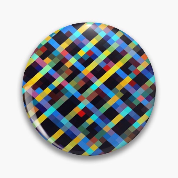 Item preview, geometric pixel square pattern abstract background in blue yellow red orange designed and sold by Mrvell.