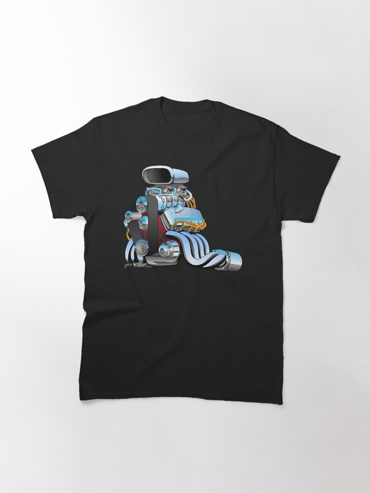 Alternate view of Hot rod race car engine cartoon Classic T-Shirt