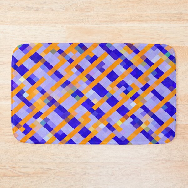 Item preview, geometric pixel square pattern abstract background in orange blue purple designed and sold by Mrvell.