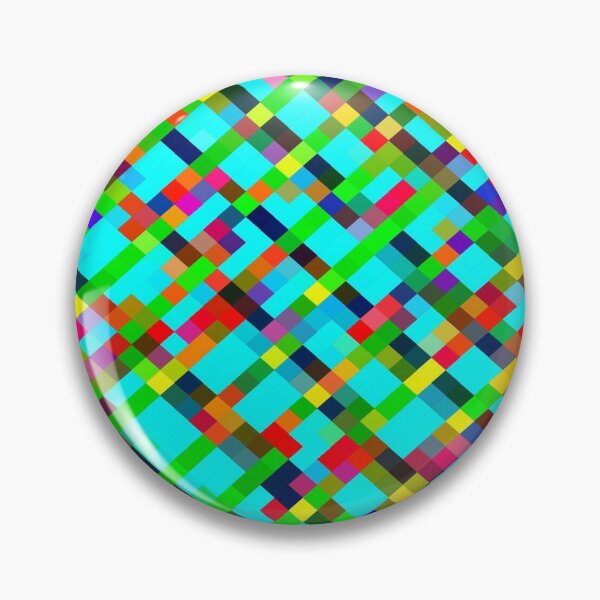 Item preview, geometric pixel square pattern abstract background in green yellow blue orange designed and sold by Mrvell.