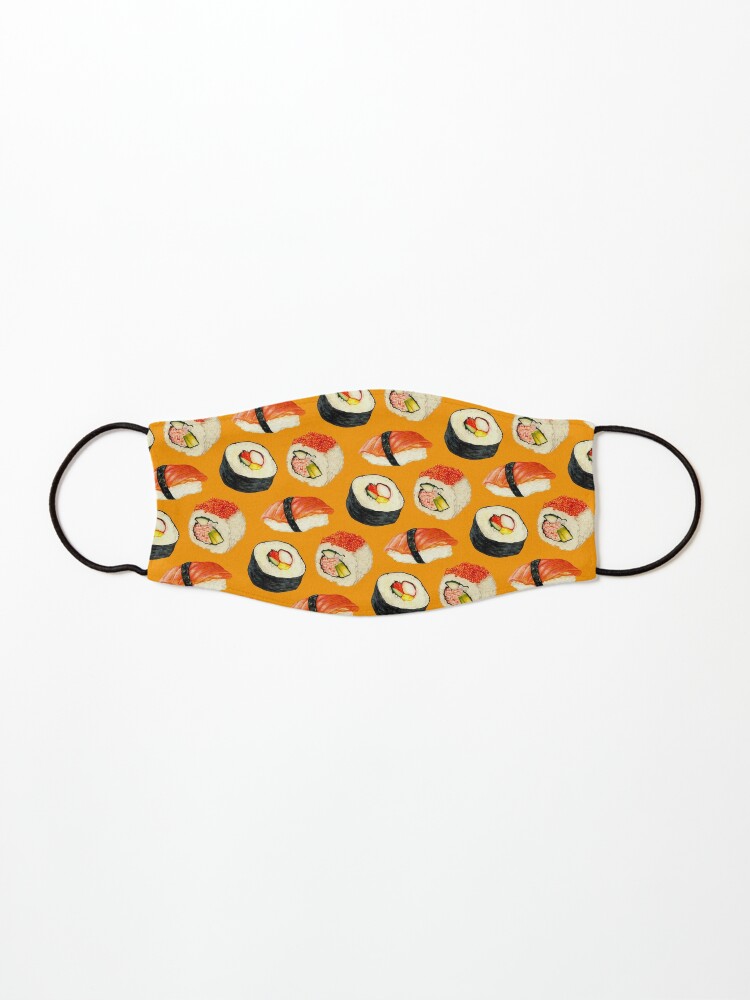 Mask, Sushi Pattern - Orange designed and sold by Kelly  Gilleran