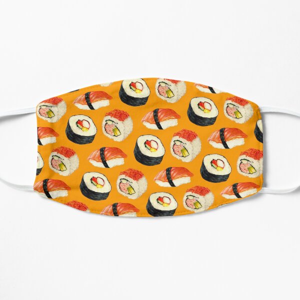 Sushi Pattern - Orange Flat Mask