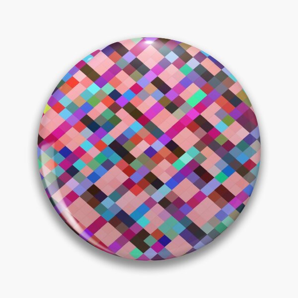 Item preview, geometric pixel square pattern abstract background in pink purple blue yellow green designed and sold by Mrvell.