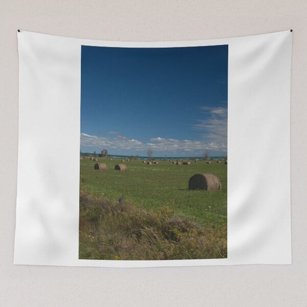 Item preview, Lake And Hay Bales designed and sold by KWAPhoto.