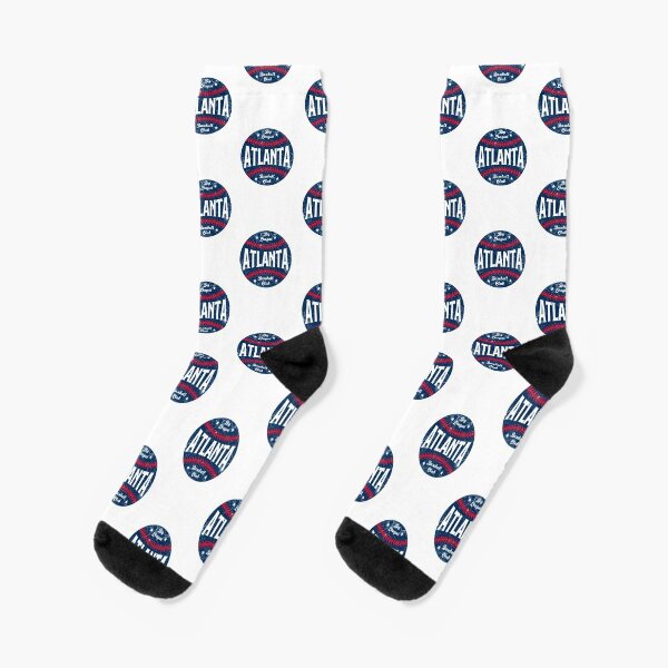 Atlanta Retro Big League Baseball - Navy Socks for Sale by