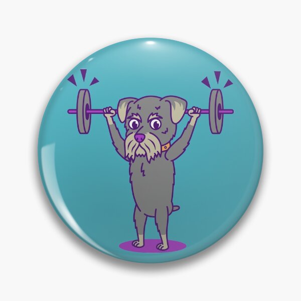 Artikelvorschau, Schnauzer mit Langhantel entworfen und verkauft von DoggoGym.