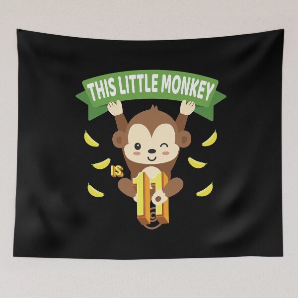 Item preview, This Little Monkey Is 11 Years Old Kid 11th Birthday Monkeys graphic designed and sold by Grabitees.