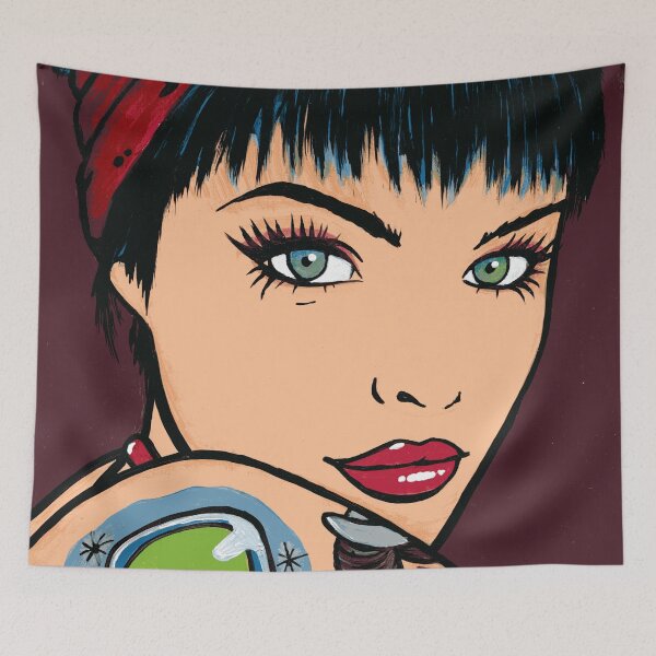 Item preview, Alien Tattoo Pop Art Comic by Cristina Galvez designed and sold by Cristina Galvez Viana.