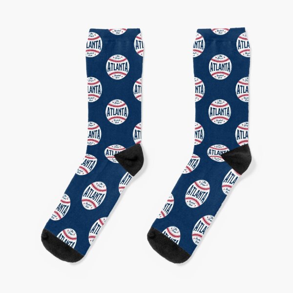 Atlanta Retro Big League Baseball - Navy Socks for Sale by