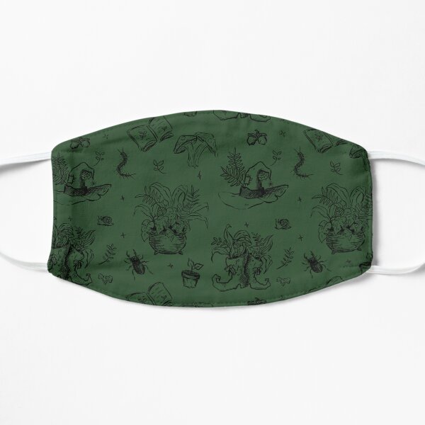 Rustic Garden Witch in Green Flat Mask