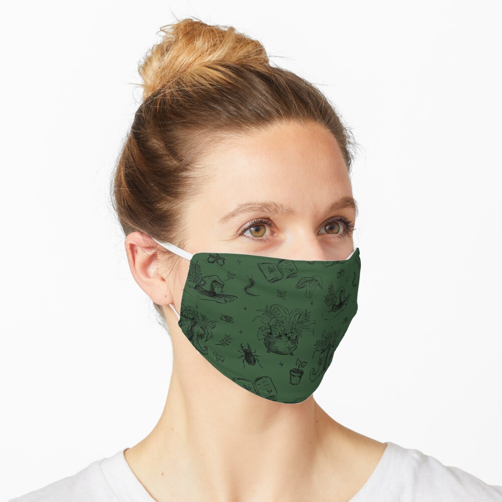Rustic Garden Witch in Green Mask