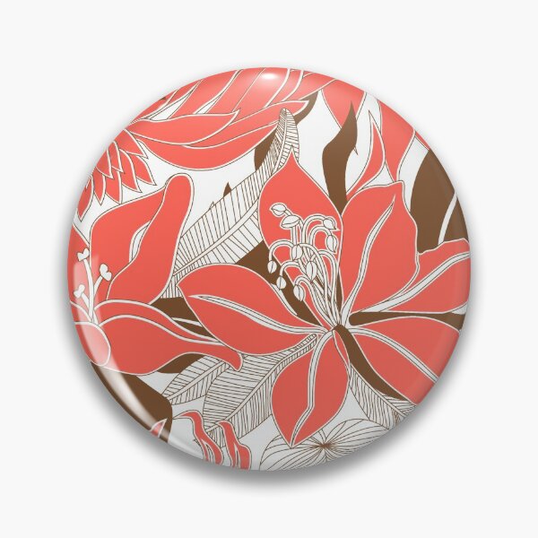 Item preview, Contour Hawaii Tropical Lily and Protea Floral - Coral and Cocoa Brown designed and sold by DriveIndustries.