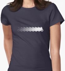 Motorrad schwarz weiß verlauf Tailliertes T-Shirt für Frauen
